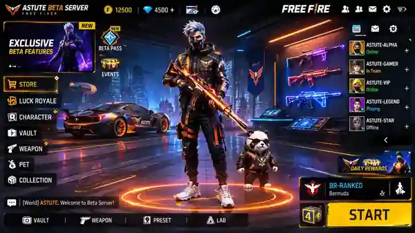 Astute Beta Server character customization screen